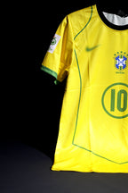 Brazil | RONALDINHO #10 | 2004 | Home Kit | Retro Design | Yellow & Green | Regular Fit