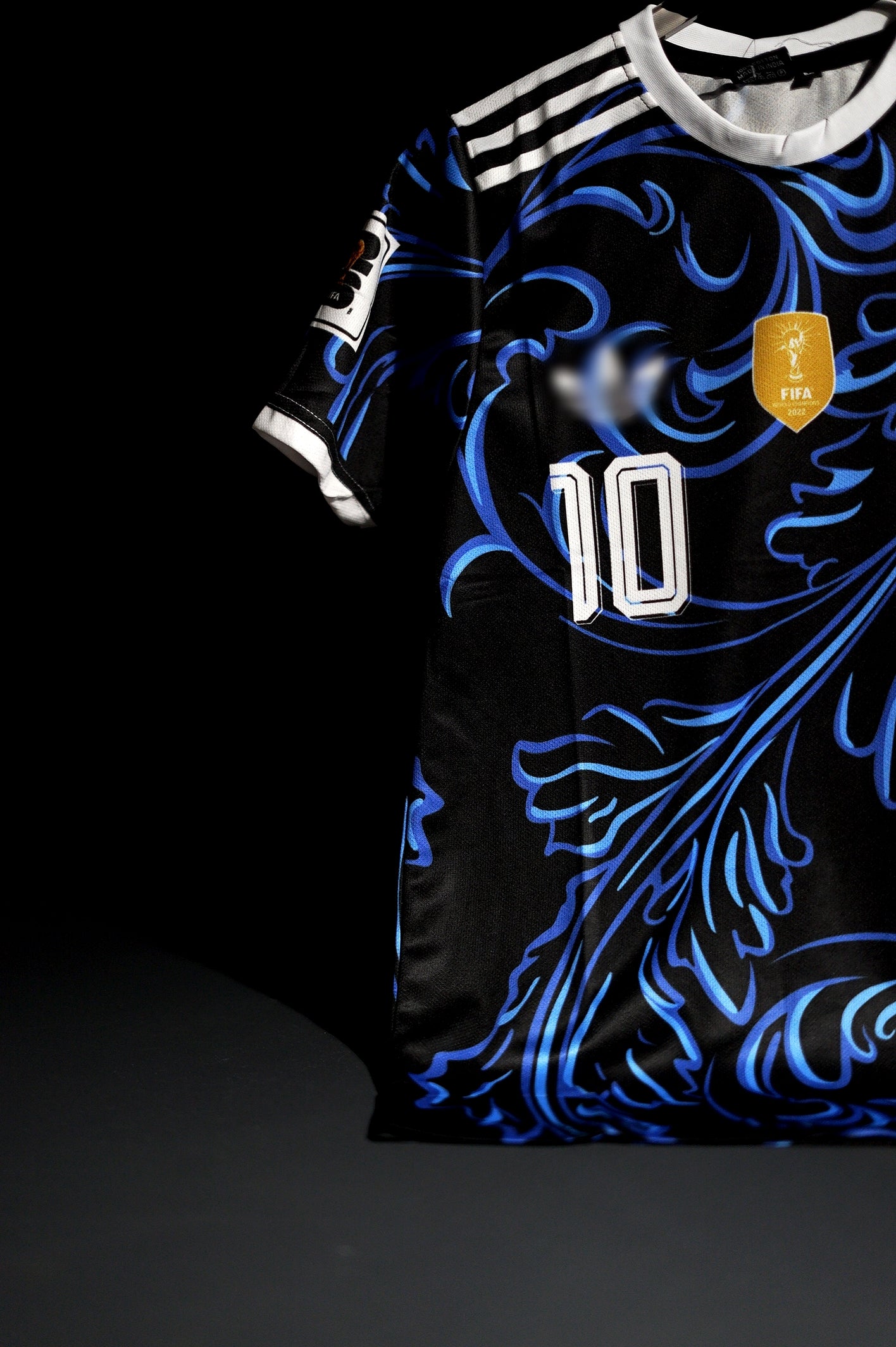 Argentina | LIONEL MESSI #10 | 2026 FIFA World Cup | Away Kit | Latest Design | Black & Blue | Regular Fit