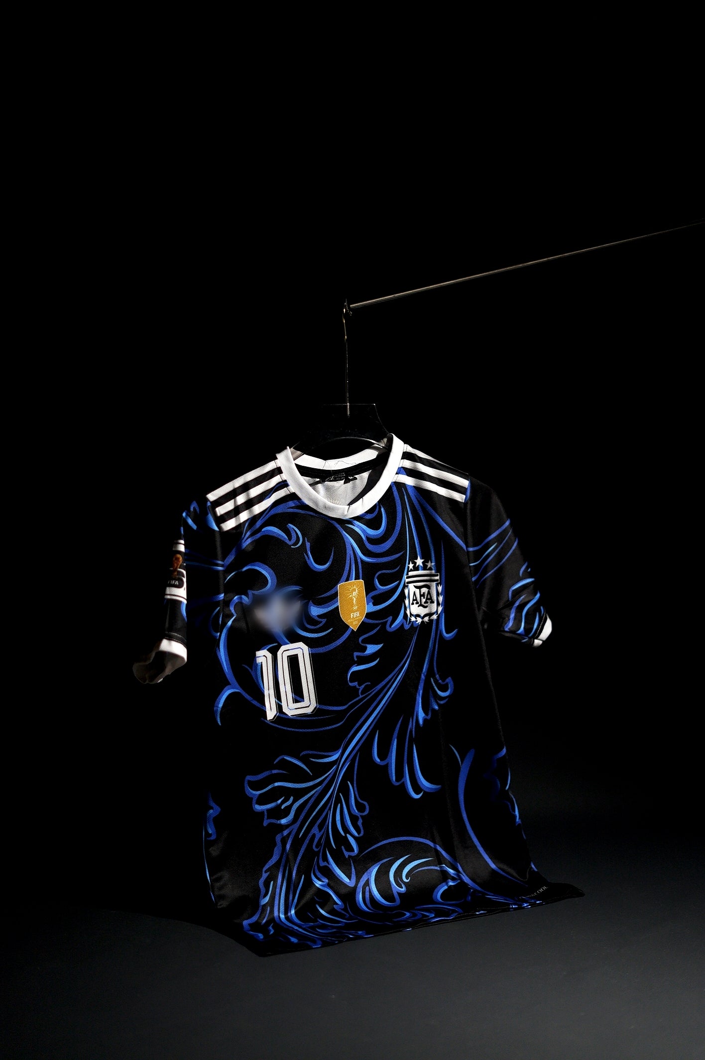 Argentina | LIONEL MESSI #10 | 2026 FIFA World Cup | Away Kit | Latest Design | Black & Blue | Regular Fit