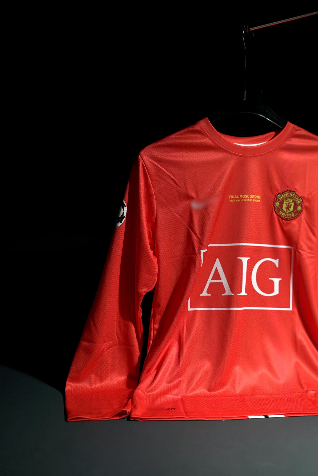 Manchester United FC | CRISTIANO RONALDO #7 | 2007-08 | Home Kit | AIG | Retro Design | Black | Embroidered Badges | Full Sleeve Kit