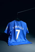 Manchester United FC | CRISTIANO RONALDO #7 | 2008-09 | Third Kit | AIG | Retro Design | Blue | Regular Fit