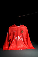 Manchester United FC | CRISTIANO RONALDO #7 | 2007-08 | Home Kit | AIG | Retro Design | Black | Embroidered Badges | Full Sleeve Kit
