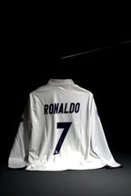 Real Madrid | CRISTIANO RONALDO #7 | 2016-17 | Home Kit | Fly Emirates | Retro Design | White | Embroidered Badges | Collared Full Sleeve Kit