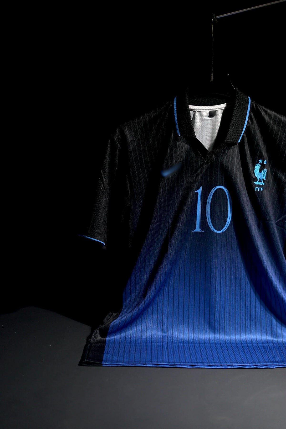 France | KYLIAN MBAPPE #10 | 2026 | Special Kit | Latest Design | Black & Blue | Embroidered Badges | Collared Kit | Regular Fit