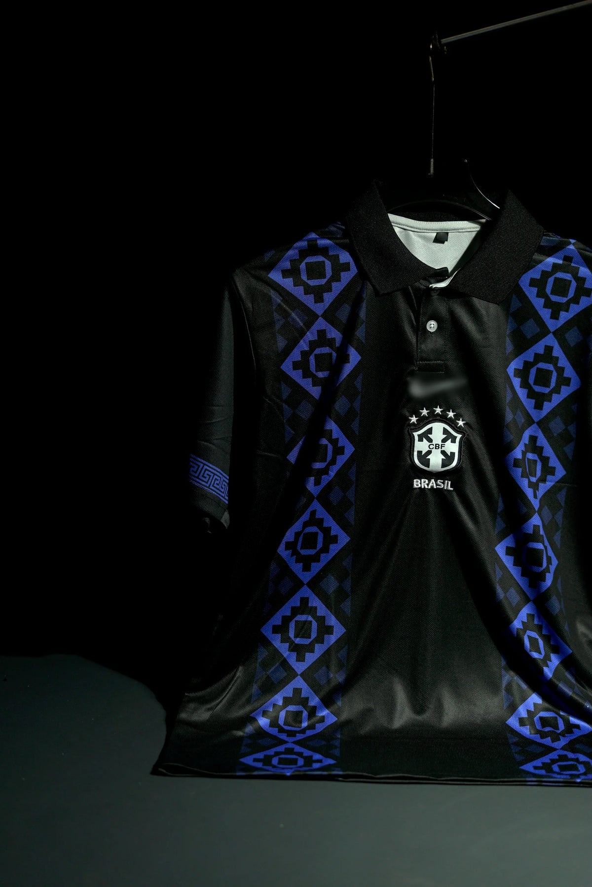 Brazil | 2026 | Special Kit | Latest Design | Black & Blue | Embroidered Badges | Collared Kit | Regular Fit