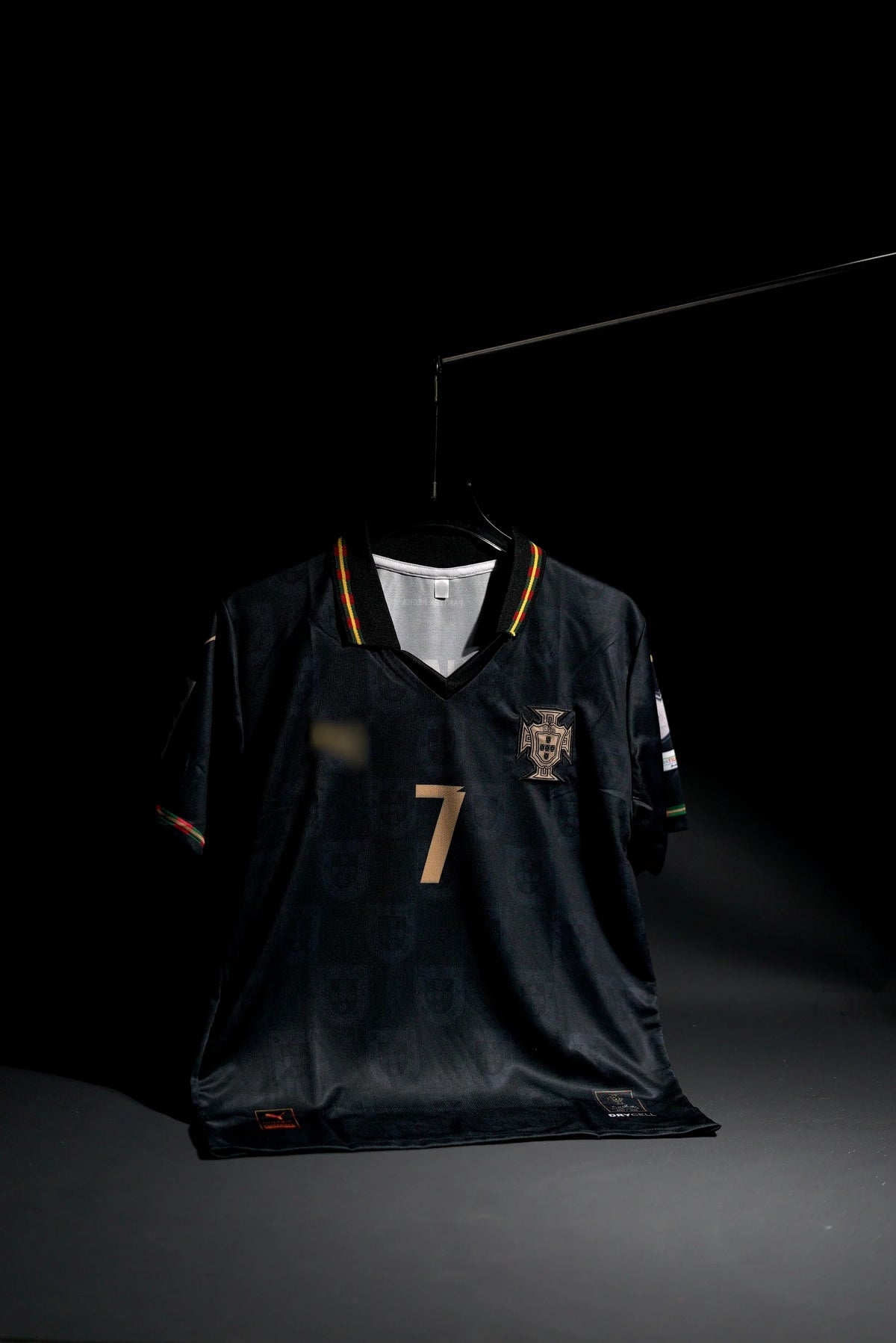 Portugal | CRISTIANO RONALDO #7 | 2026 | Special Kit | Latest Design | Black | Embroidered Badges | Collared Kit | Regular Fit