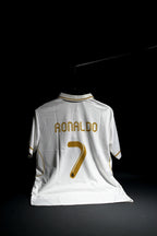 Real Madrid | CRISTIANO RONALDO #7 | 2011 -12 | Home Kit | bwin | Retro Design | White | Embroidered Badges | Collared Kit | Regular Fit