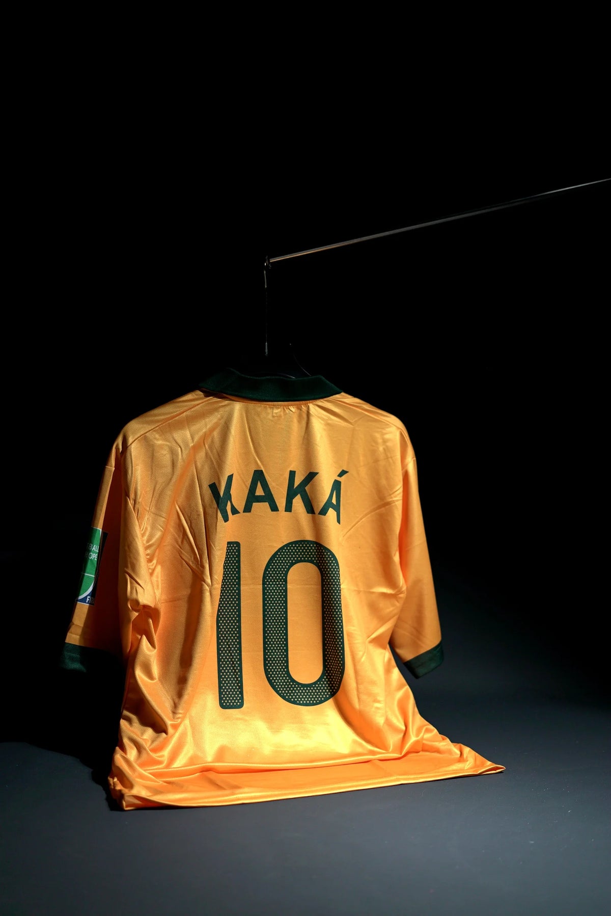 Brazil | KAKA #10 | 2013 | Home Kit | Embroidered | Special Kit | Retro Design | Yellow | Collared Kit | Oversized Fit