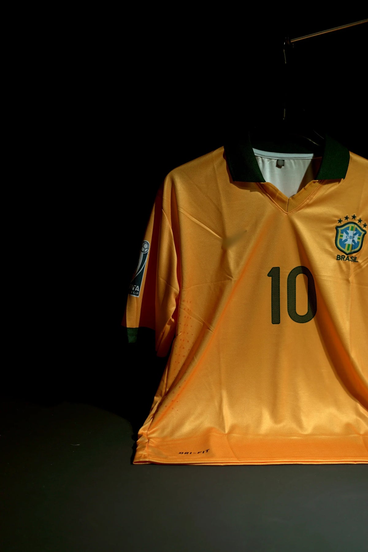 Brazil | KAKA #10 | 2013 | Home Kit | Embroidered | Special Kit | Retro Design | Yellow | Collared Kit | Oversized Fit