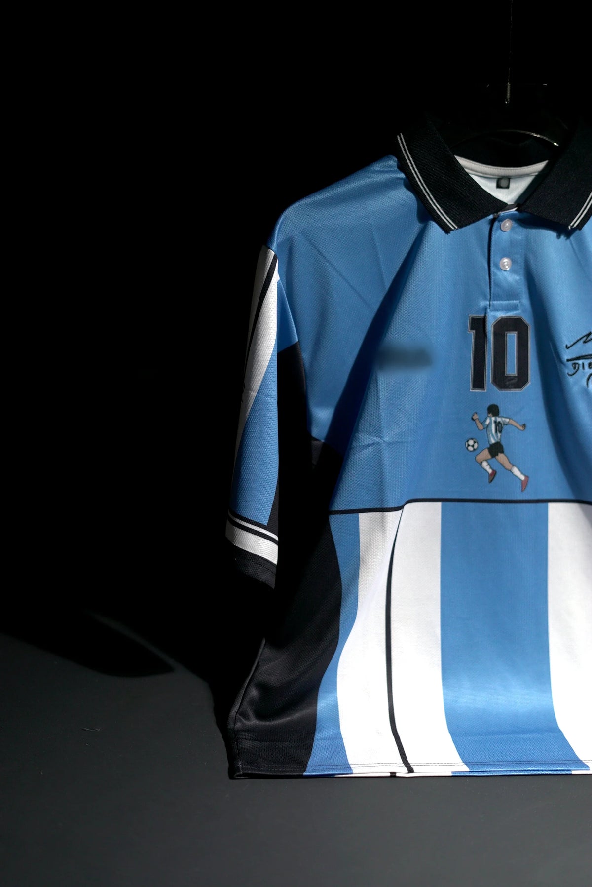 Argentina | MARADONA #10 | 2001 | Farewell Kit | Embroidered | Special Kit | Retro Design | Blue | Collared Kit | Oversized Fit