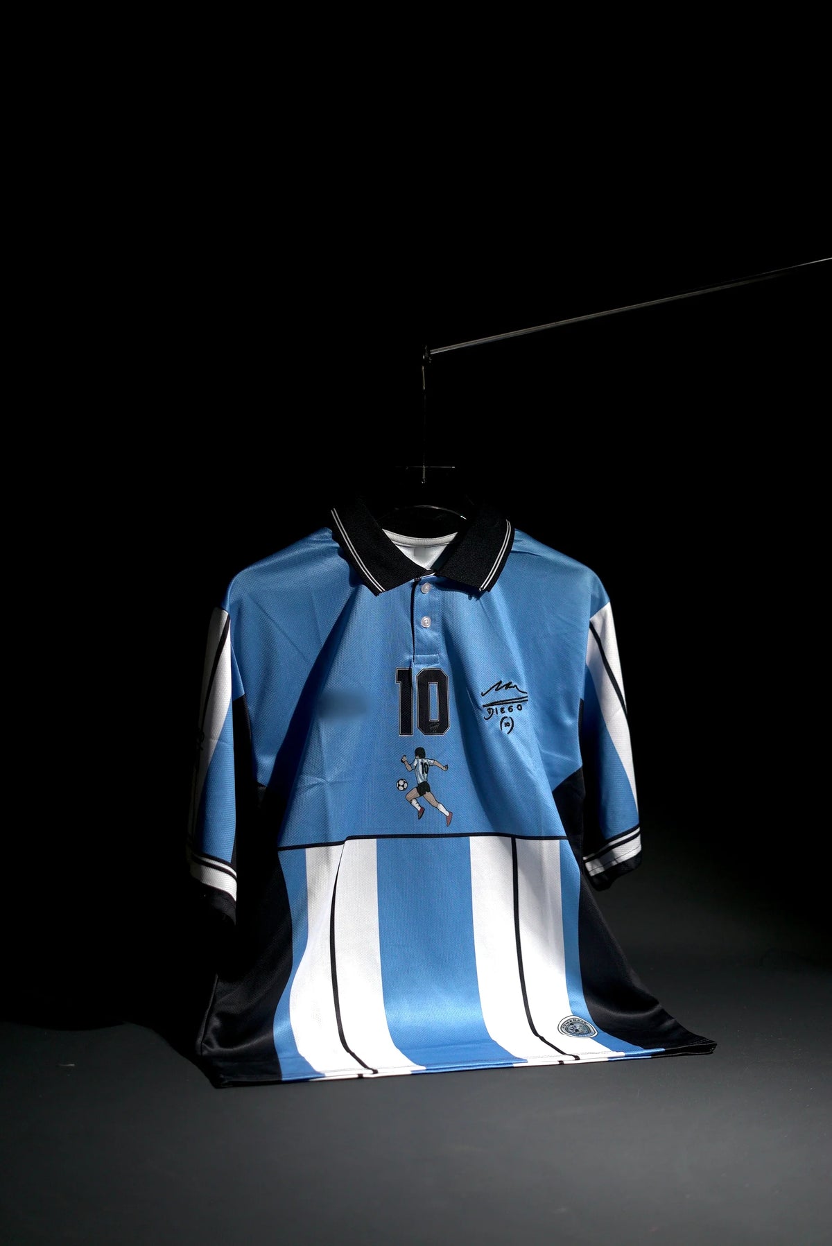 Argentina | MARADONA #10 | 2001 | Farewell Kit | Embroidered | Special Kit | Retro Design | Blue | Collared Kit | Oversized Fit