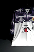 FC Fiorentina | BATISTUTA #9 | 1992-93 | Away Kit | 7Up | Embroidered | Special Kit | Retro Design | White & Black | Collared Kit | Oversized Fit
