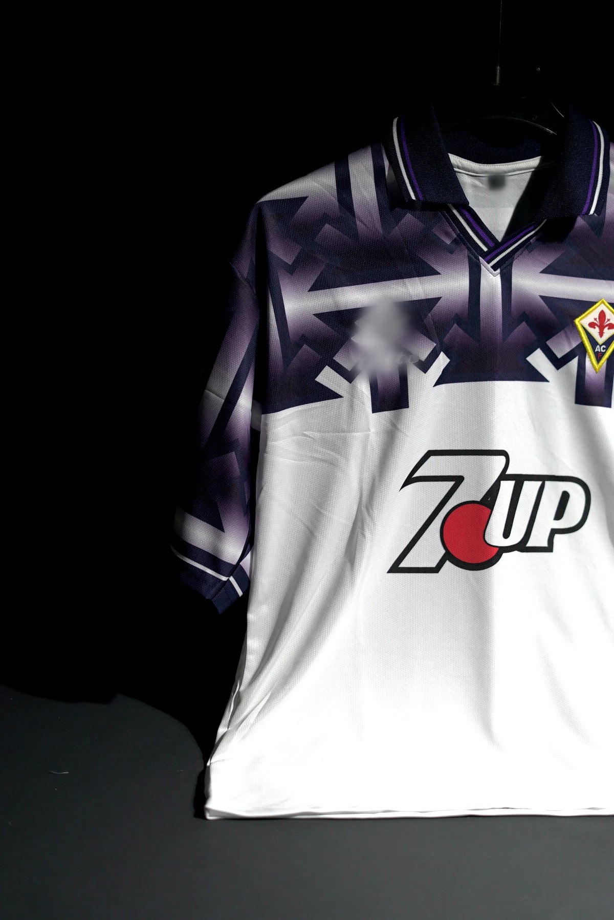 FC Fiorentina | BATISTUTA #9 | 1992-93 | Away Kit | 7Up | Embroidered | Special Kit | Retro Design | White & Black | Collared Kit | Oversized Fit