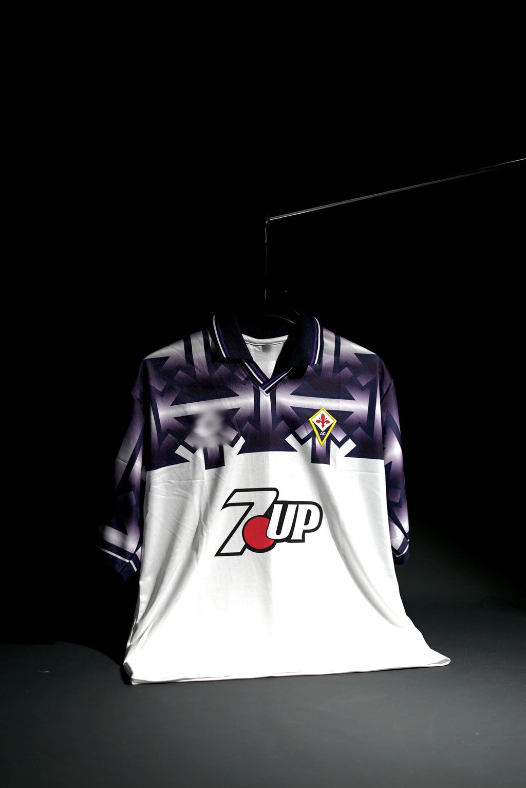 FC Fiorentina | BATISTUTA #9 | 1992-93 | Away Kit | 7Up | Embroidered | Special Kit | Retro Design | White & Black | Collared Kit | Oversized Fit