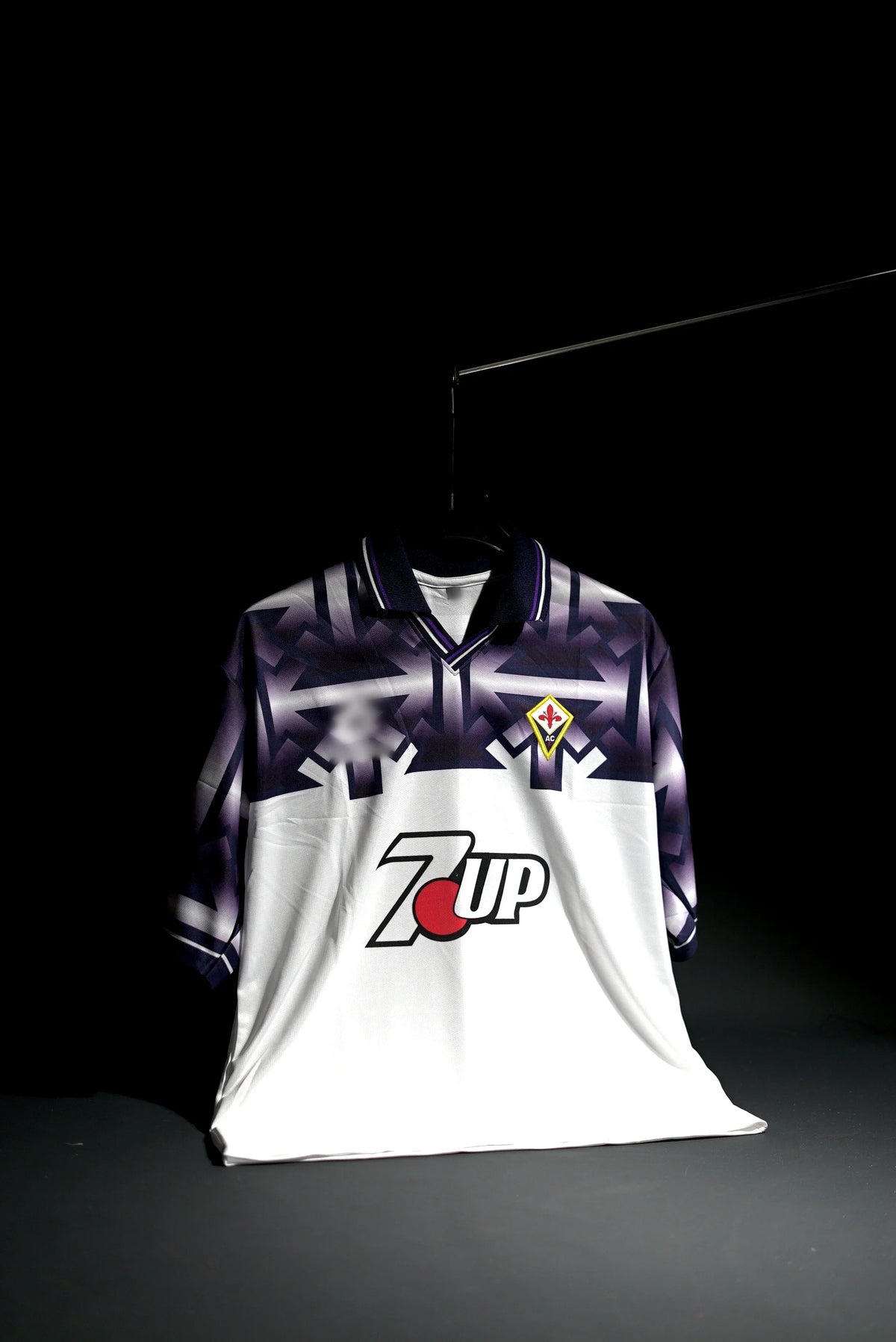 FC Fiorentina | BATISTUTA #9 | 1992-93 | Away Kit | 7Up | Embroidered | Special Kit | Retro Design | White & Black | Collared Kit | Oversized Fit