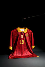 Spain | LAMINE YAMAL #19 | 2026 | Home Kit | Embroidered | Special Kit | Latest Design | Red | Collared Kit | Oversized Fit