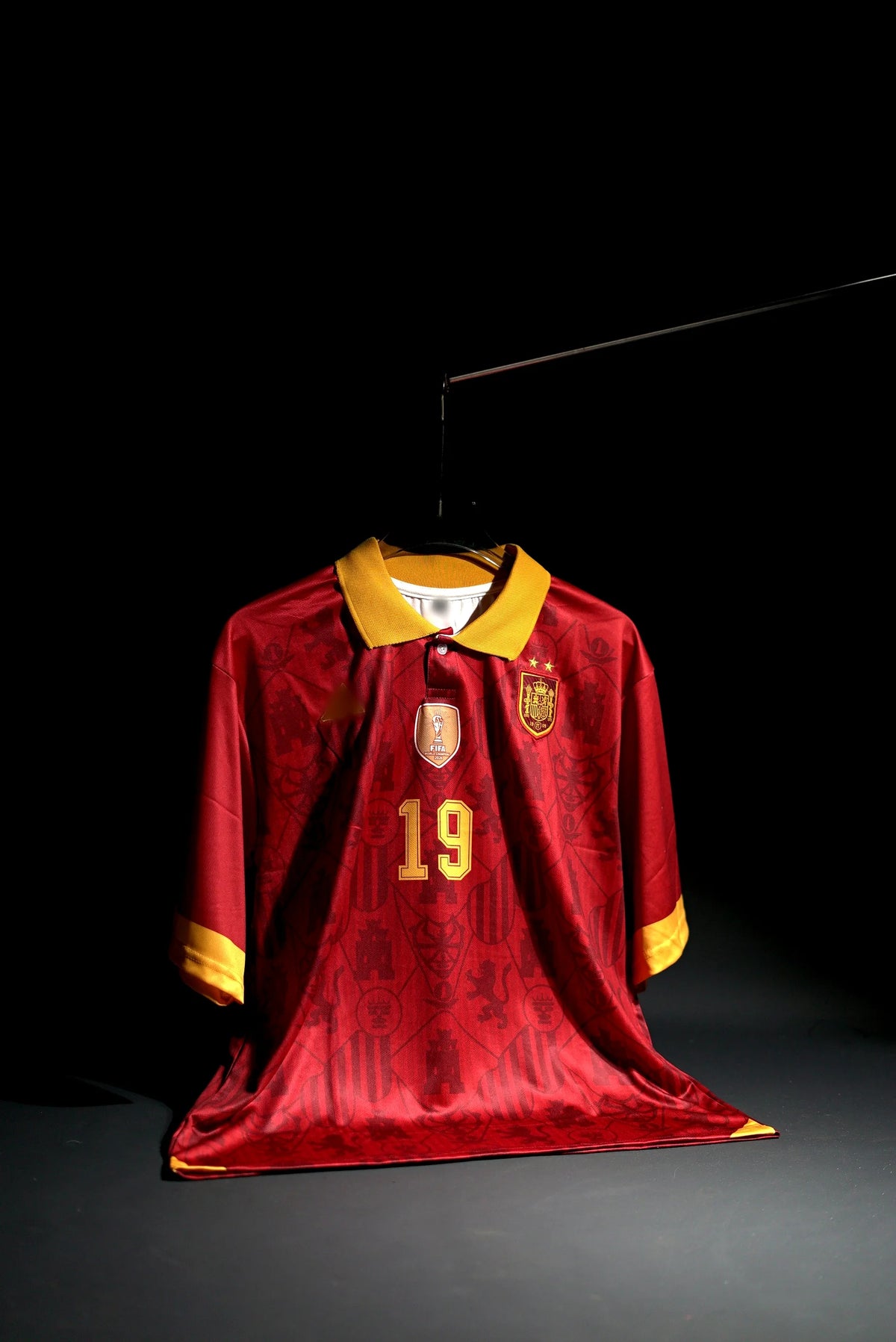 Spain | LAMINE YAMAL #19 | 2026 | Home Kit | Embroidered | Special Kit | Latest Design | Red | Collared Kit | Oversized Fit
