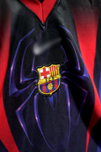 FC Barcelona Polo x Spiderman | 2026 | Special Kit | Embroidered | Latest Design | Blue & Red | Collared Kit | Oversized Fit