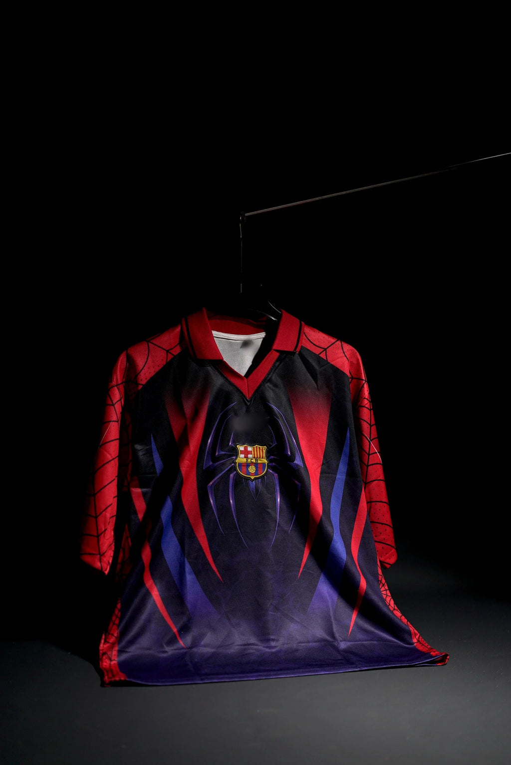 FC Barcelona Polo x Spiderman | 2026 | Special Kit | Embroidered | Latest Design | Blue & Red | Collared Kit | Oversized Fit