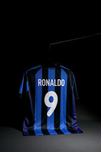 Intermilan | RONALDO #9 | 2001 -02 | Home Kit | Pirelli | Retro Design | Blue & Black | Regular Fit
