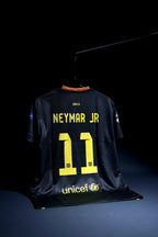 FC Barcelona | NEYMAR JR #11 | 2013-14 | Away Kit | Qatar Airways | Retro Design | Black | Embroidered Badges | Regular Fit