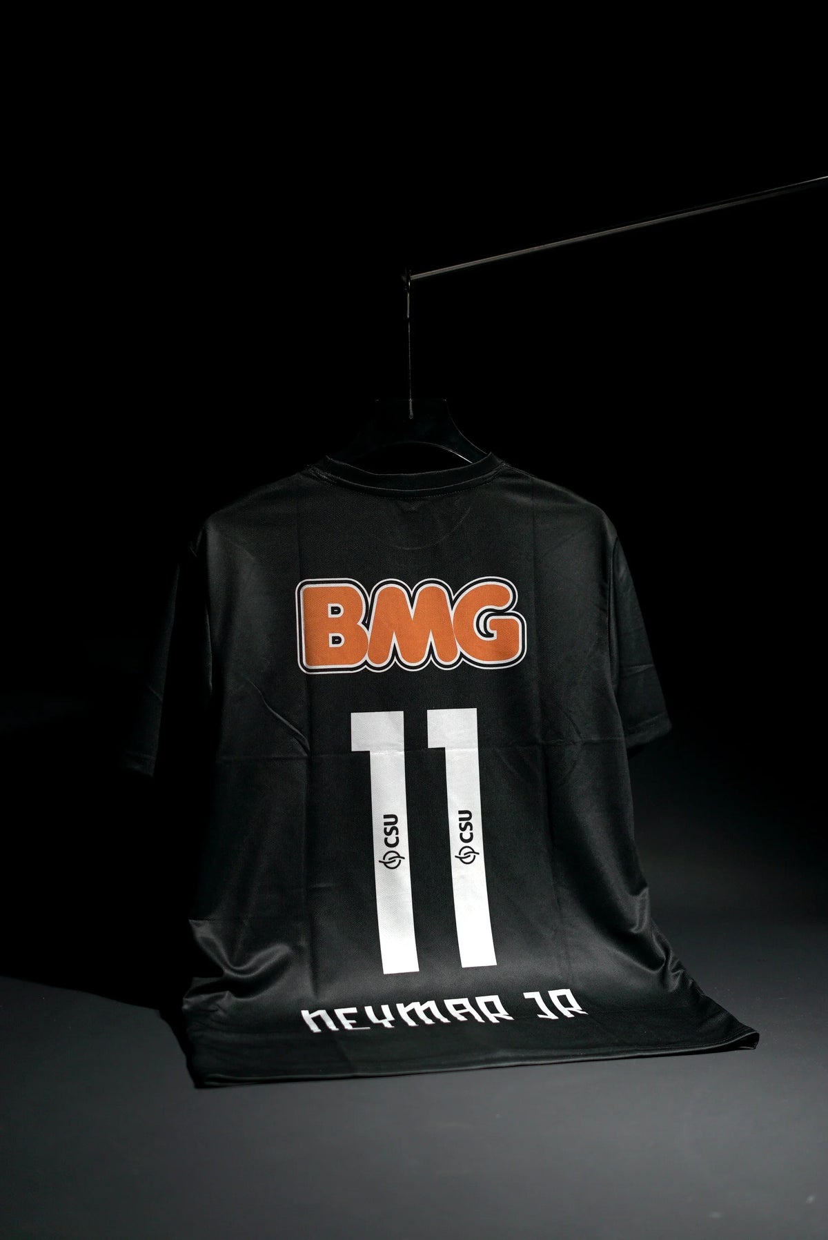 Santos FC | NEYMAR JR #11 | 2011-12 | Away Kit | BMG | Retro Design | Black | Embroidered Badges | Regular Fit