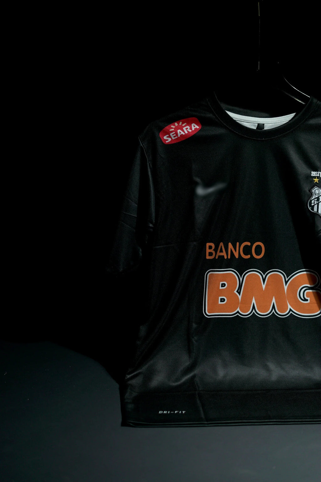 Santos FC | NEYMAR JR #11 | 2011-12 | Away Kit | BMG | Retro Design | Black | Embroidered Badges | Regular Fit