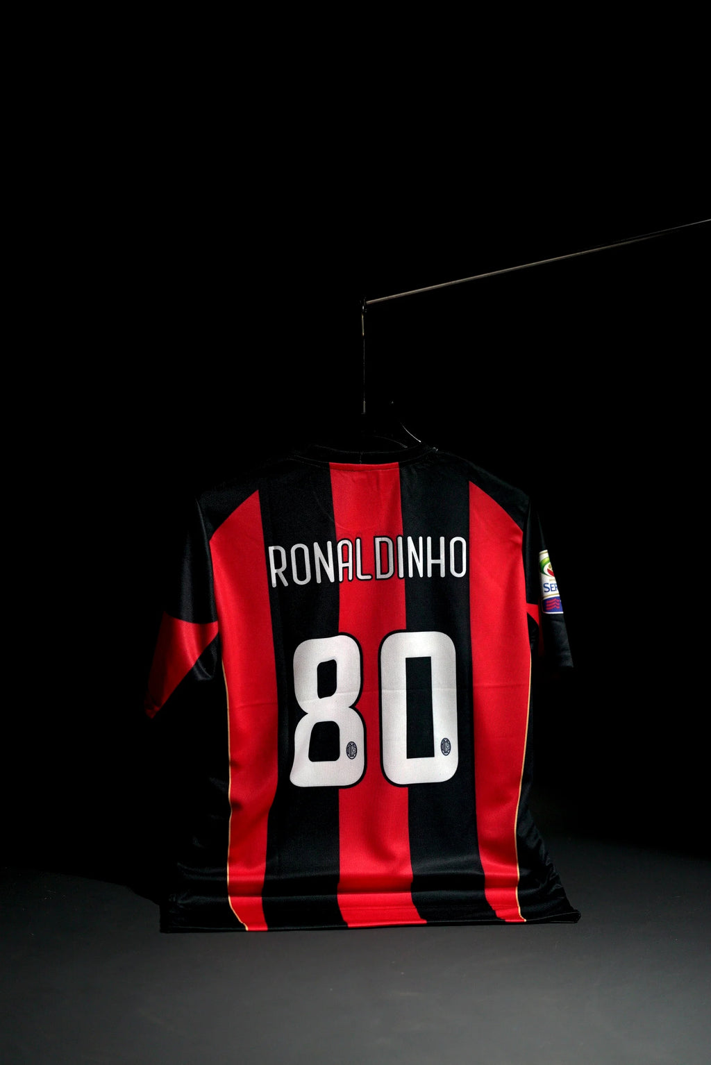 AC Milan | RONALDINHO  #80 | 2008-09 | Home Kit | Fly Emirates | Retro Design | Red & Black | Regular Fit