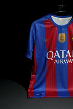 Barcelona  FC | LIONEL MESSI #10 | 2016-17 | Home Kit | Qatar Airways | Retro Design | Red & Blue | Regular Fit