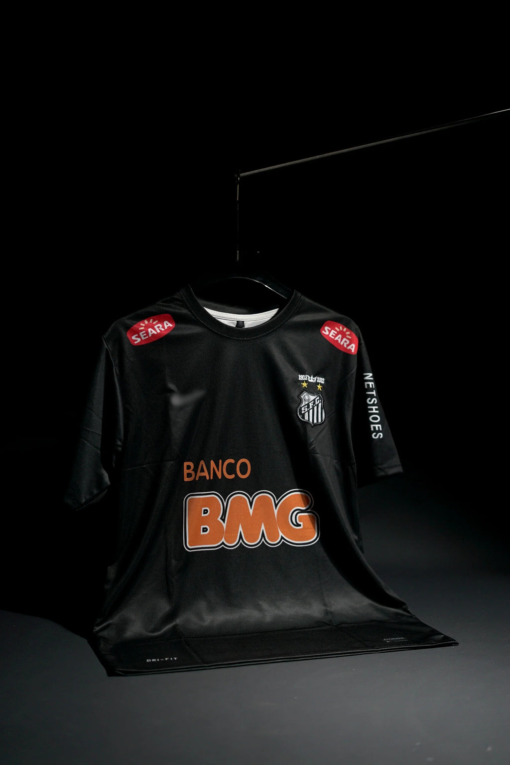 Santos FC | NEYMAR JR #11 | 2011-12 | Away Kit | BMG | Retro Design | Black | Embroidered Badges | Regular Fit