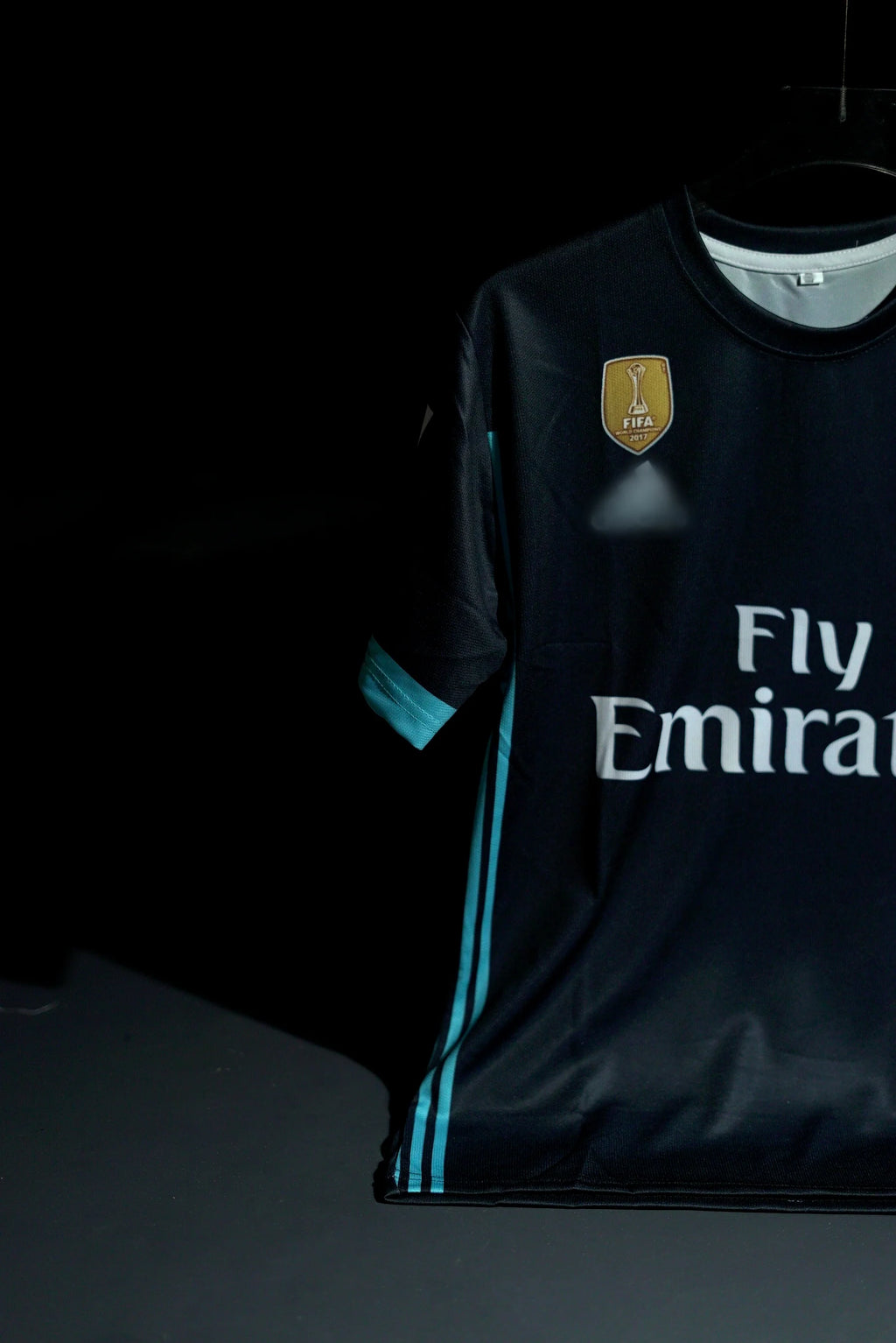 Real Madrid | CRISTIANO RONALDO #7 | 2017-18 | Away Kit | Fly Emirates | Retro Design | Black | Regular Fit