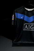 Manchester United FC | CRISTIANO RONALDO #7 | 2009-10 | Away Kit | AIG | Retro Design | Black & Blue | Regular Fit