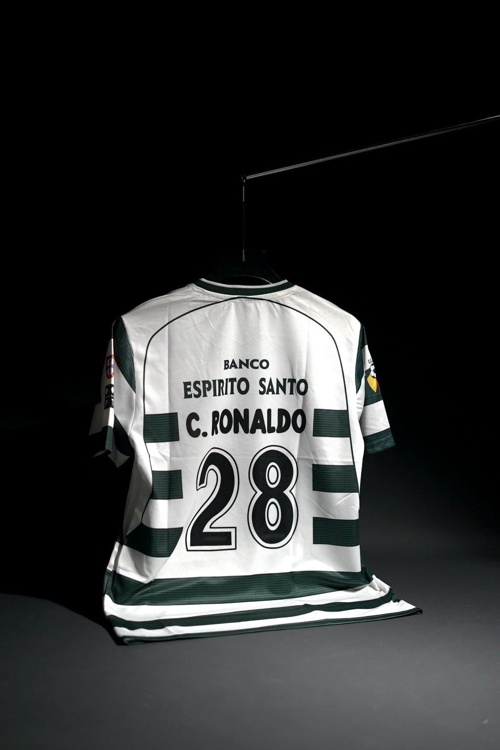 Sporting CP | CRISTIANO RONALDO #28 | 2002-03 | Home Kit | Retro Design | White & Green | Embroidered Badges | V/Cut Neck | Regular Fit