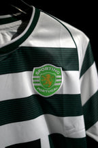 Sporting CP | CRISTIANO RONALDO #28 | 2002-03 | Home Kit | Retro Design | White & Green | Embroidered Badges | V/Cut Neck | Regular Fit