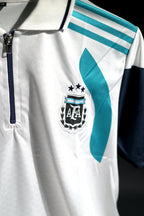 Argentina | LIONEL MESSI #10 | 2026-27 | Training Kit | Latest Design | White | Embroidered Badges | Collared Zip Regular Kit