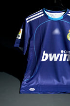 Real Madrid | SERGIO RAMOS  #4 | 2008-09 | Away Kit | bwin | Retro Design | Blue | Regular Fit