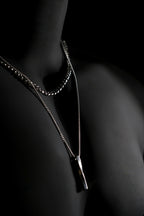 Necklace | Double Chain | Layered Chain | Bar Pendant | Men & Women | Anti-Tarnish Stainless Steel | Silver Finish | Minimalist Style | Statement Jewellery