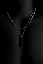 Necklace | Double Chain | Layered Chain | Geometric Pendant | Men & Women | Anti-Tarnish Stainless Steel | Silver Finish | Minimalist Style | Statement Jewellery