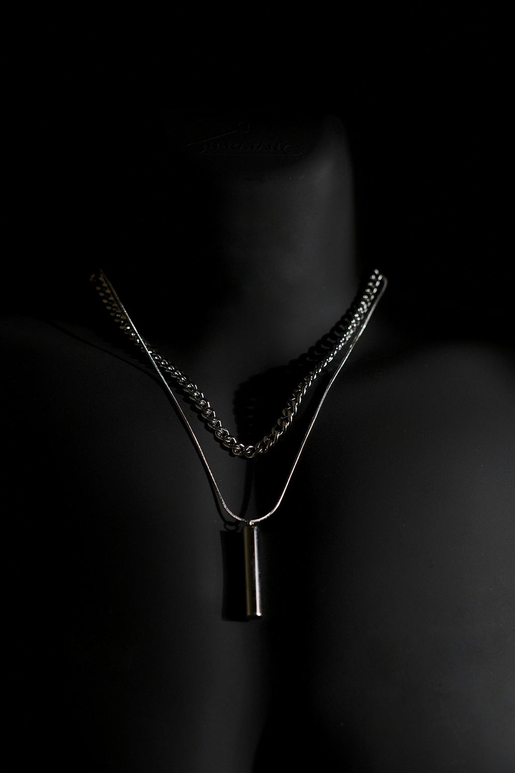 Necklace | Double Chain | Layered Chain with Bar Pendant | Men & Women | Anti-Tarnish Stainless Steel | Silver Finish | Minimalist Style | Statement Jewellery