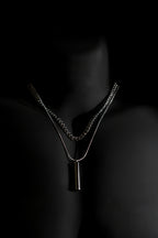 Necklace | Double Chain | Layered Chain with Bar Pendant | Men & Women | Anti-Tarnish Stainless Steel | Silver Finish | Minimalist Style | Statement Jewellery