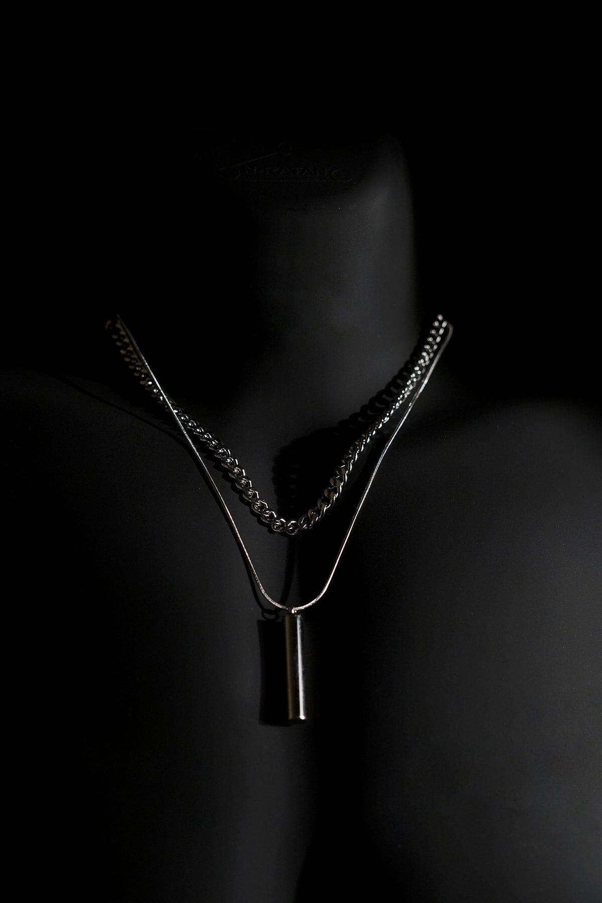 Necklace | Double Chain | Layered Chain with Bar Pendant | Men & Women | Anti-Tarnish Stainless Steel | Silver Finish | Minimalist Style | Statement Jewellery