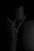 Necklace | Double Chain | Layered Chain | Spiked Pendant Details | Men & Women | Anti-Tarnish Stainless Steel | Silver Finish | Minimalist Style | Statement Jewellery