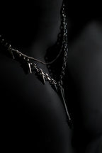 Necklace | Double Chain | Layered Chain | Spiked Pendant Details | Men & Women | Anti-Tarnish Stainless Steel | Silver Finish | Minimalist Style | Statement Jewellery