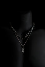 Necklace | Double Chain | Layered Chain | Feather Pendant | Men & Women | Anti-Tarnish Stainless Steel | Silver Finish | Minimalist Style | Statement Jewellery