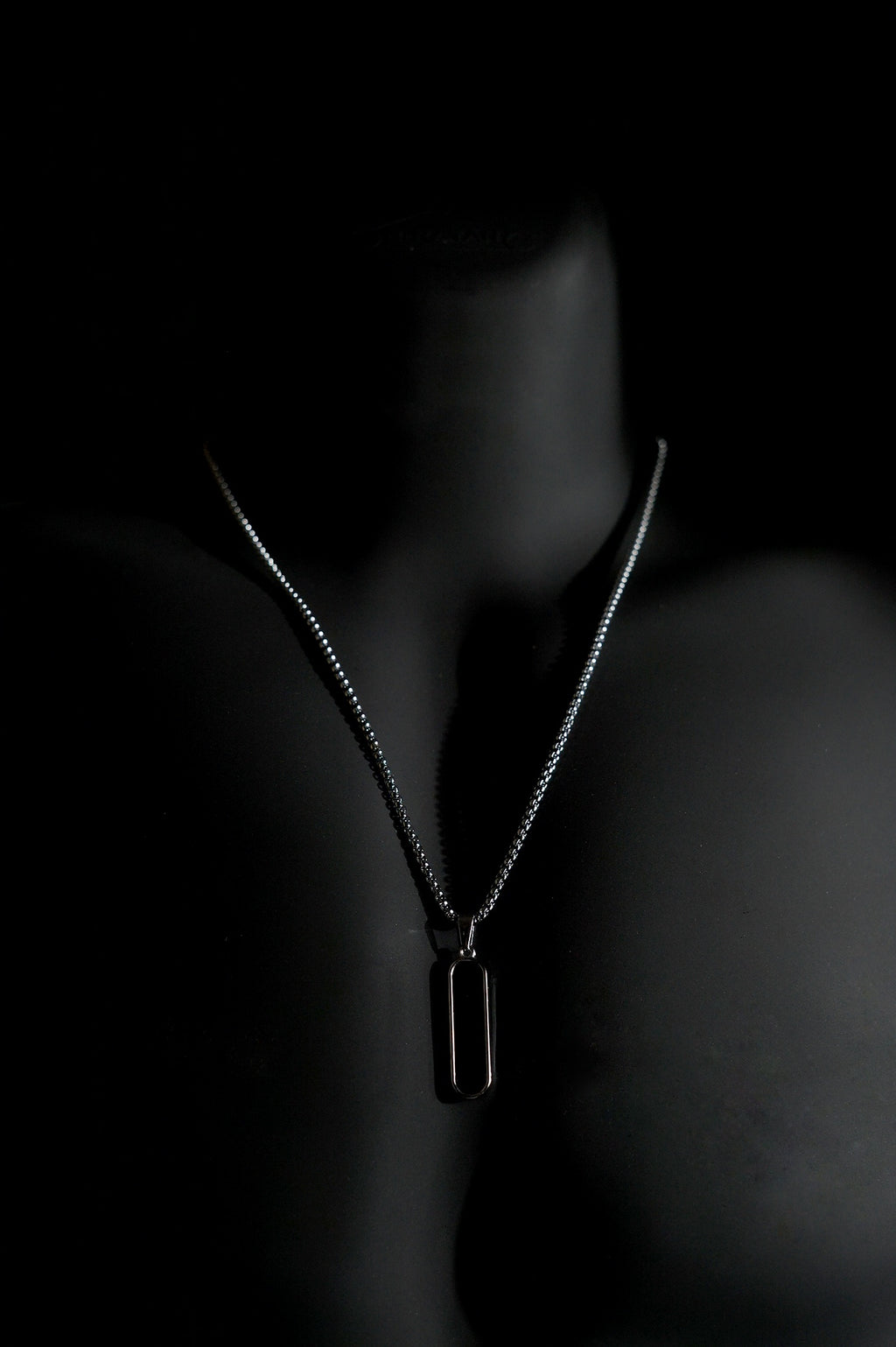 Necklace | Oval Loop Pendant | Men & Women | Anti-Tarnish Stainless Steel | Silver Finish | Minimalist Style | Statement Jewellery