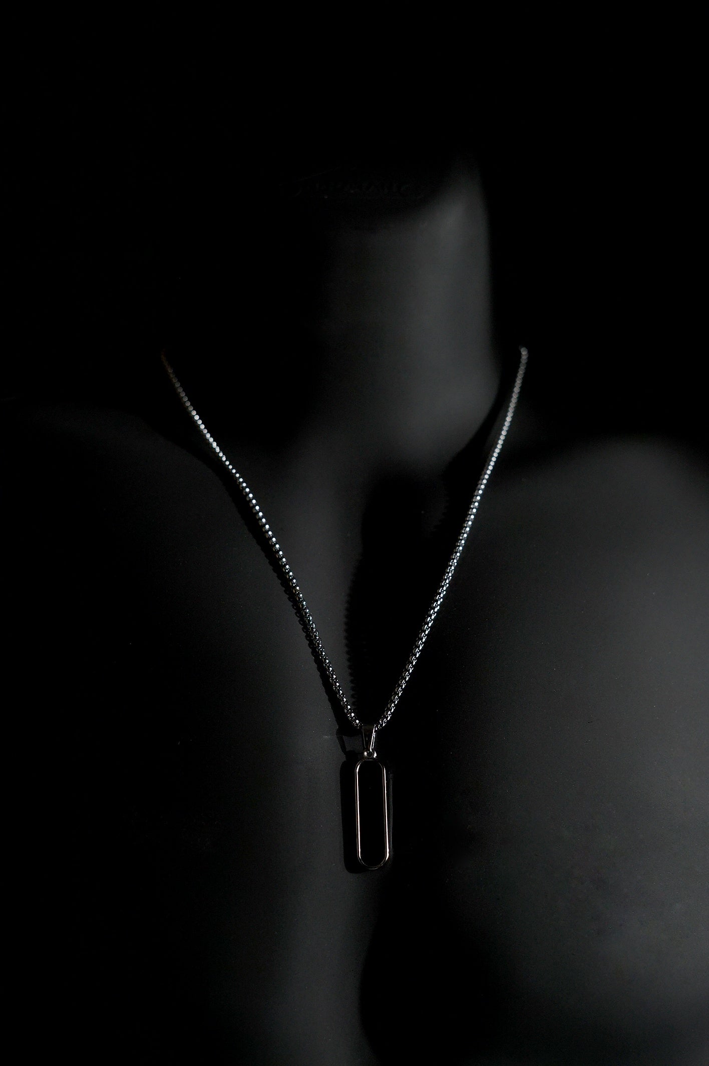 Necklace | Oval Loop Pendant | Men & Women | Anti-Tarnish Stainless Steel | Silver Finish | Minimalist Style | Statement Jewellery