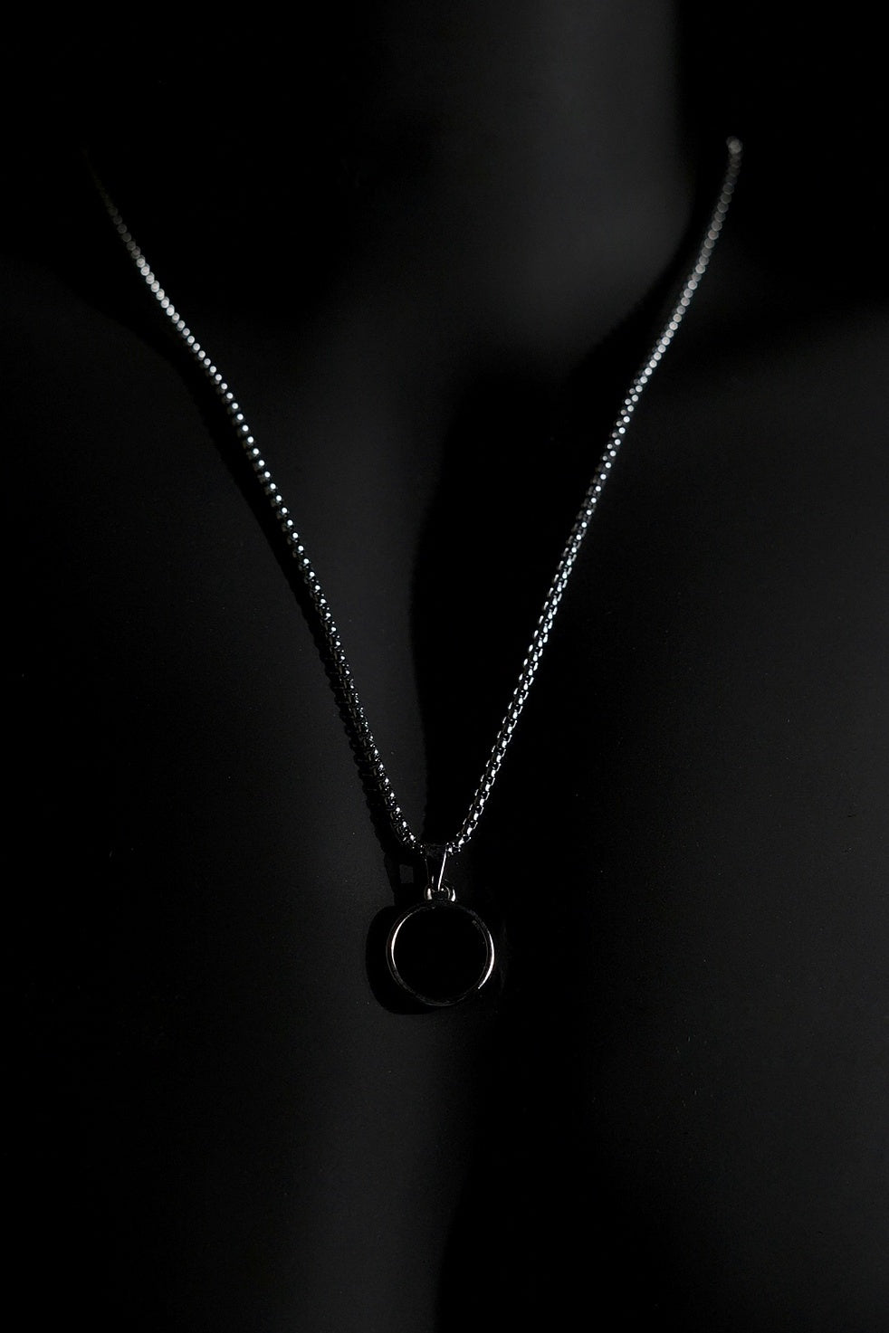 Necklace | Circular Ring Pendant | Men & Women | Anti-Tarnish Stainless Steel | Silver Finish | Minimalist Style | Statement Jewellery