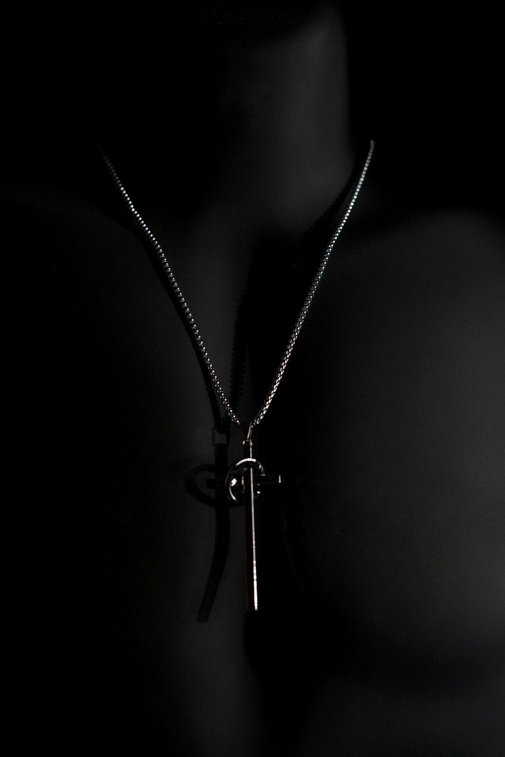 Necklace | Ring Cross Pendant | Men & Women | Anti-Tarnish Stainless Steel | Silver Finish | Modern Style | Statement Jewellery