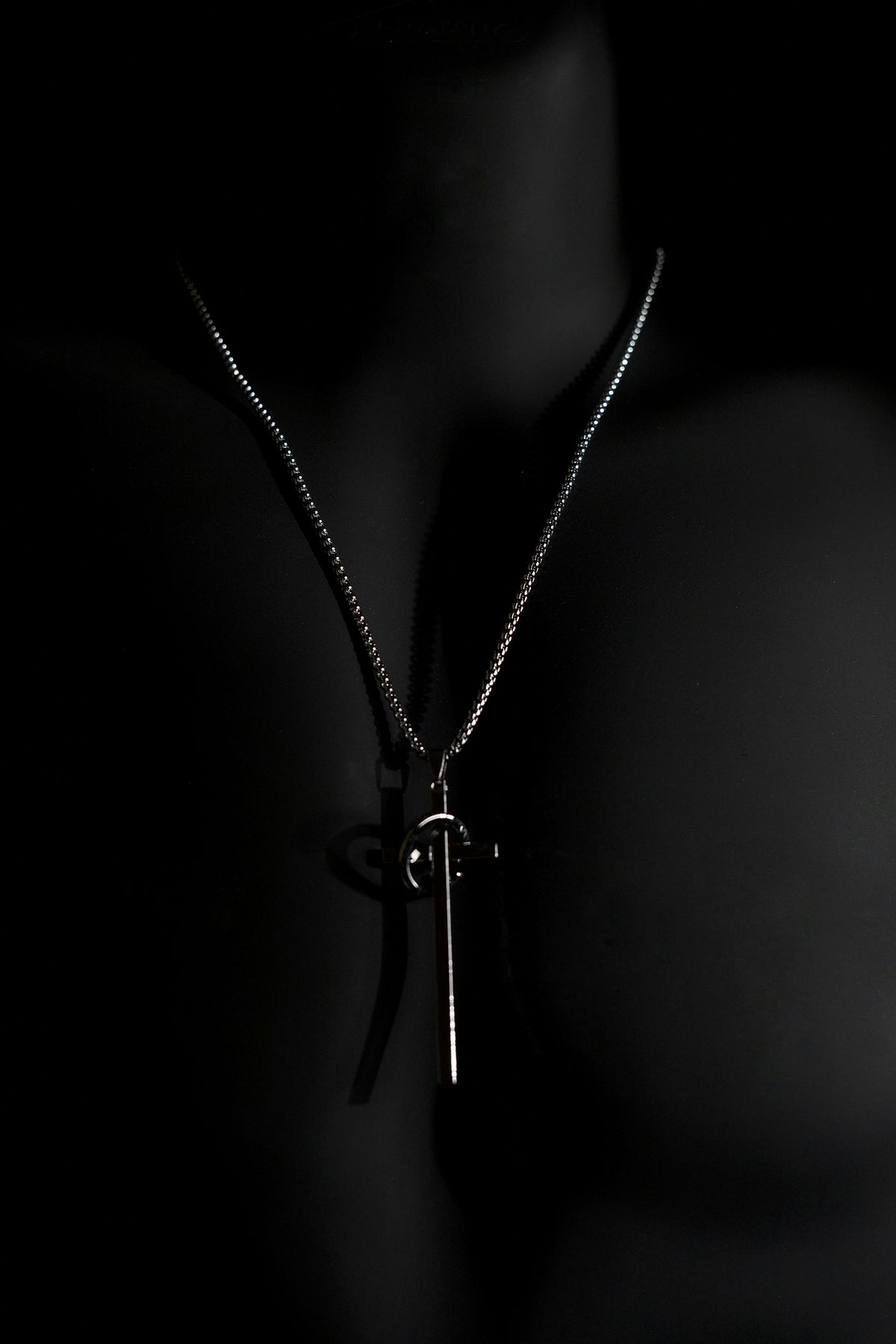 Necklace | Ring Cross Pendant | Men & Women | Anti-Tarnish Stainless Steel | Silver Finish | Modern Style | Statement Jewellery