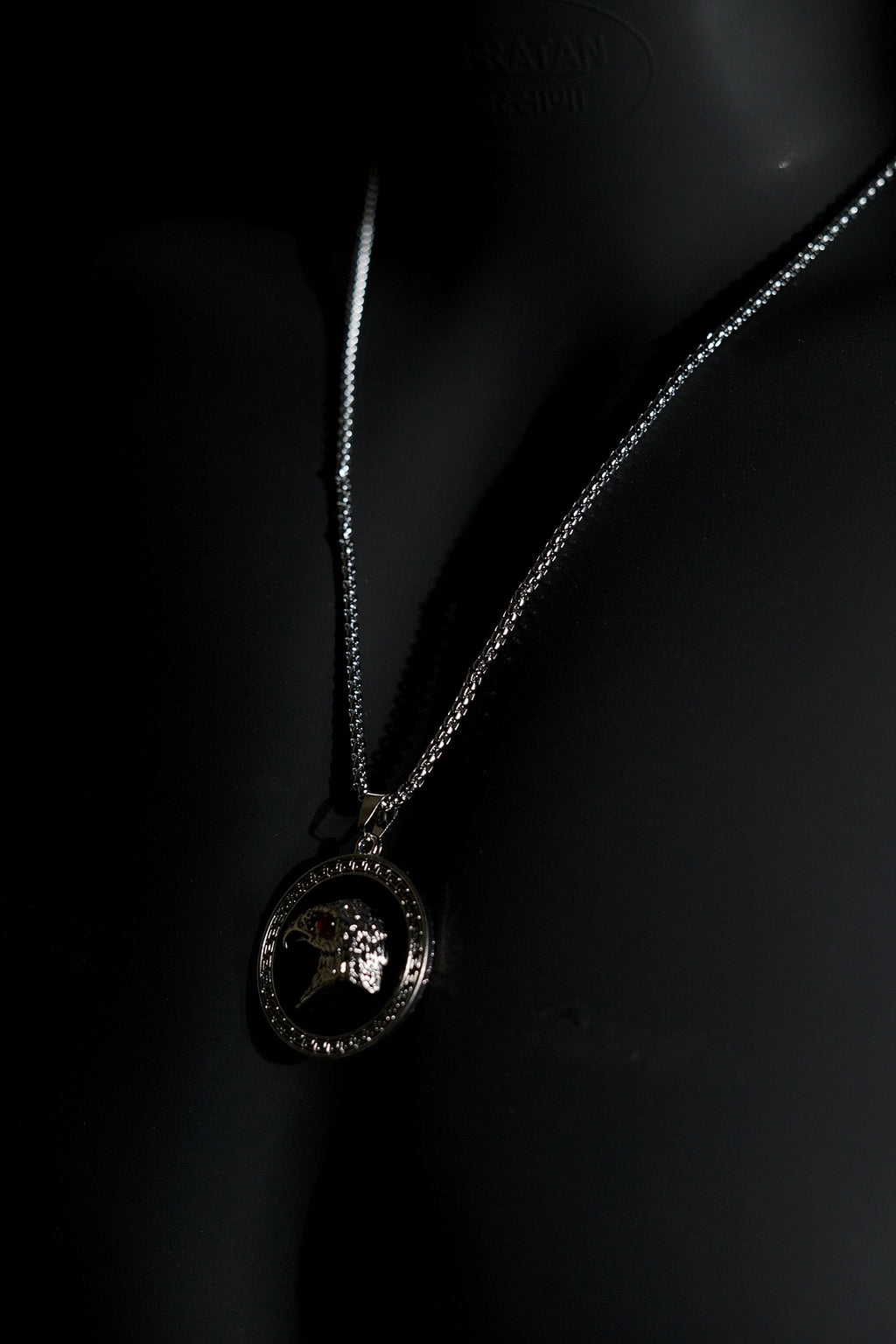 Necklace | Eagle Head Pendant | Men & Women | Anti-tarnish Stainless Steel | Silver Finish | Gothic Biker Style | Statement Jewellery